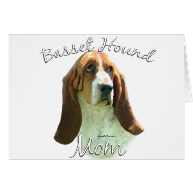 Cartão Basset Hound Mãe 2 (Frente Horizontal)