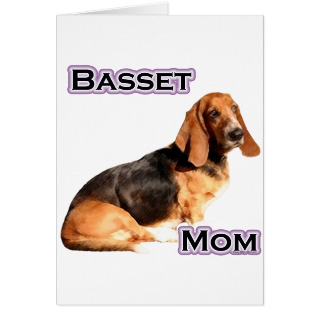 Cartão Basset Hound Mãe 4 (Frente)