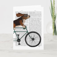 Basset Hound on Bicycle