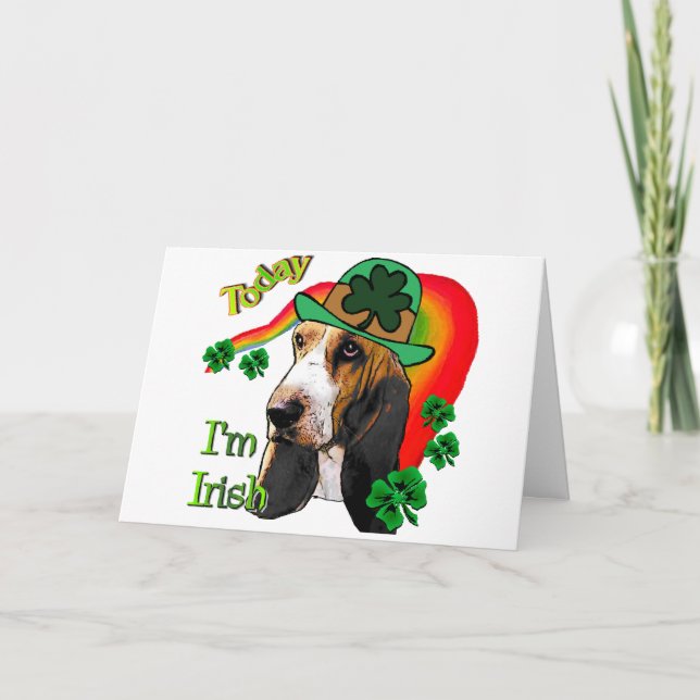 Cartão Basset Hound St. Patricks Day (Frente)