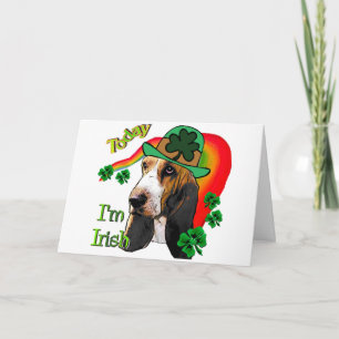 Cartão Basset Hound St Patricks Day