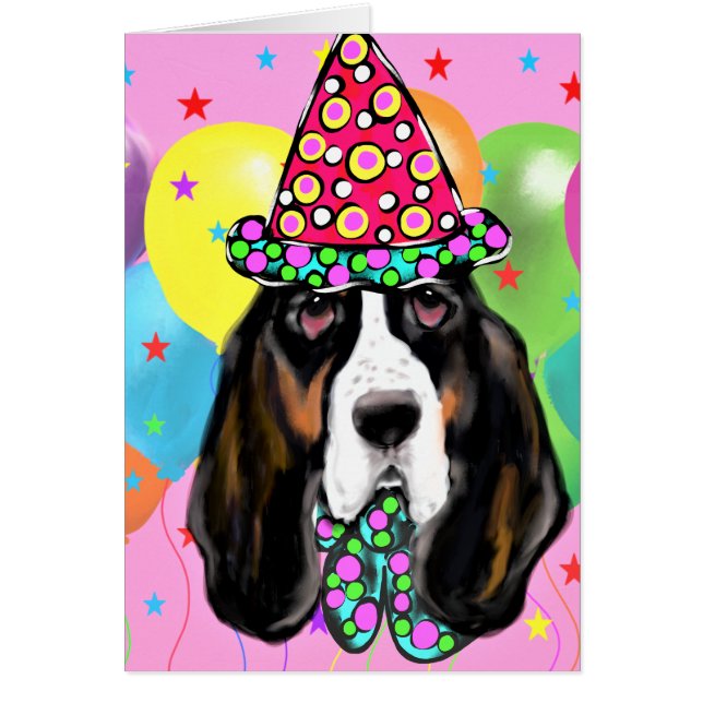 Cartão Bassett Hound (Frente)