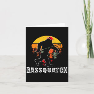 Cartão Bassquatch engraçado pesca de bass lago pescaria