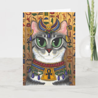 Cartão Bast Goddess Egyptian Bastet Cat Art Greeting Card