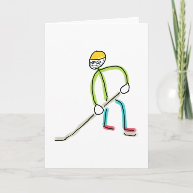 Cartão Bastão de Hockey no Gelo (Frente)