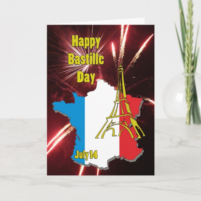 Cartão Bastille Day July 14 (Frente)