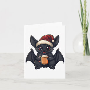 Cartão Bat Animal Engraçado De Natal Com Bicho De Cerveja