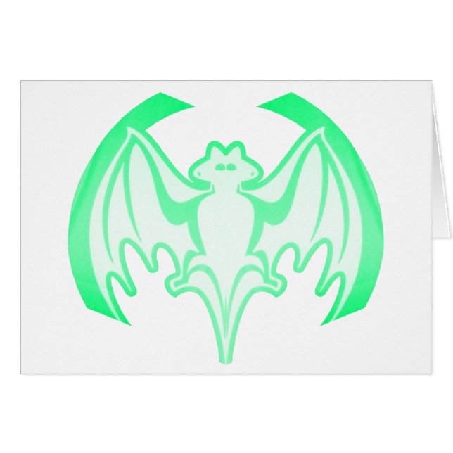 Cartão Bat Green Inv The MUSEUM Zazzle Gifts (Frente Horizontal)