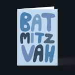 Cartão BAT MITZVAH Letras Bolha Modernas Personalizáveis<br><div class="desc">Texto desenhado à mão por mim para você. Adicione seu próprio texto ao interior do cartão ou altere as cores do fundo. Para mais designs e cores, verifique minha loja! Ou me avise se você gostaria de algo personalizado. Eu também tenho papel de embrulho correspondente e, claro, versões de Bar...</div>