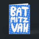 Cartão BAT MITZVAH Padrão Estrela de David Personalizável<br><div class="desc">Texto desenhado à mão e padrão de estrela por mim para você. Adicione seu próprio texto ao interior do cartão. Para mais designs e cores, verifique minha loja! Ou me avise se você gostaria de algo personalizado. Eu também tenho papel de embrulho correspondente e, claro, versões de Bar e Bat...</div>