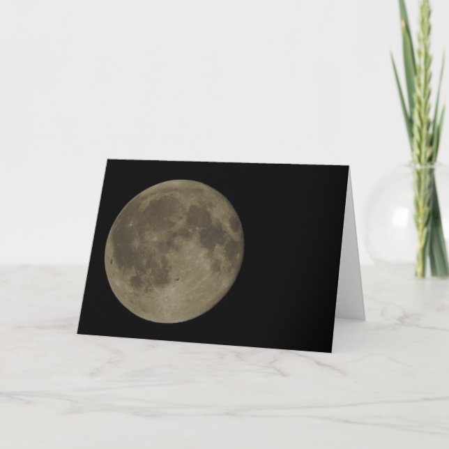 Cartão Bat & The Full Moon Greeting Card, Blank Inside (Frente)