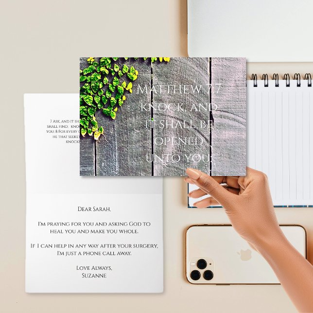 Cartão Bata E A Porta Vai Abrir. (Criador carregado)