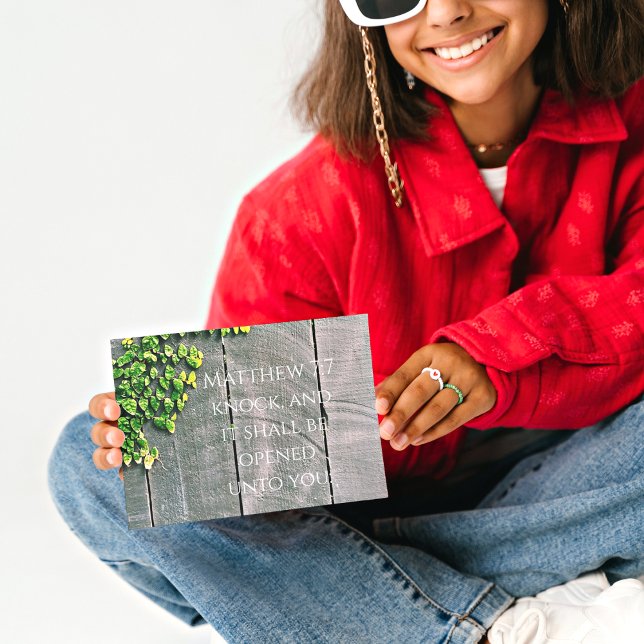 Cartão Bata E A Porta Vai Abrir. (Criador carregado)