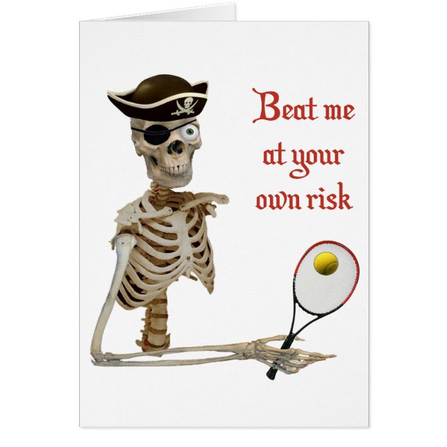 Cartão Bata-me pirata do tênis (Frente)