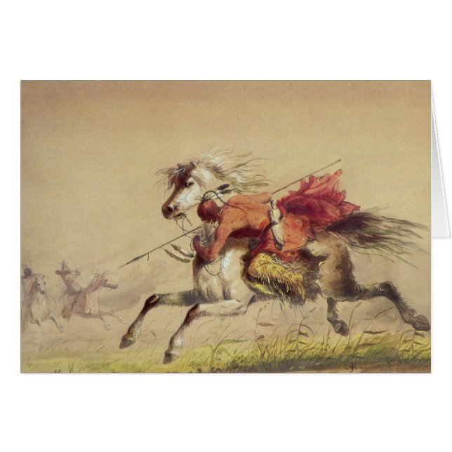 Cartão Batalha De Blue Water Creek Por Alfred Jacob Mille (Frente Horizontal)