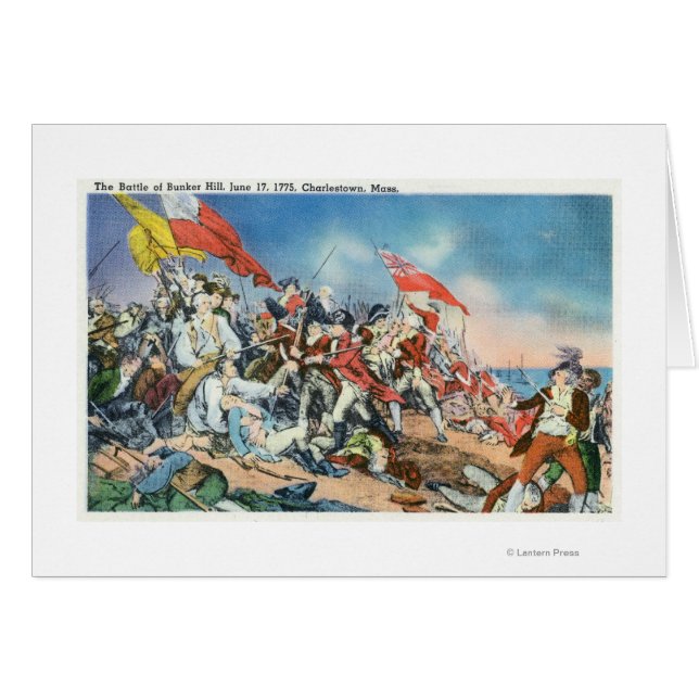 Cartão Batalha de Bunker Hill Scene - Charlestown, MÃES (Frente Horizontal)