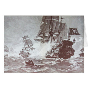 CARTÃO BATALHA DE NAVIO PIRATA / MAPAS DE TESOURO DE PIRA
