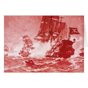 CARTÃO BATALHA DE NAVIO PIRATA / MAPAS DE TESOURO DE PIRA