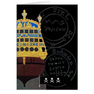 CARTÃO BATALHA DE NAVIO PIRATA / MAPAS DE TESOURO DE PIRA