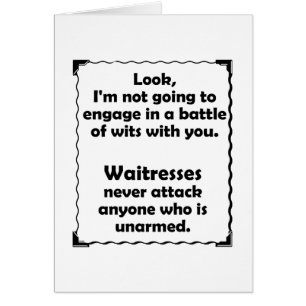 Cartão Batalha do garçonete das sagacidades