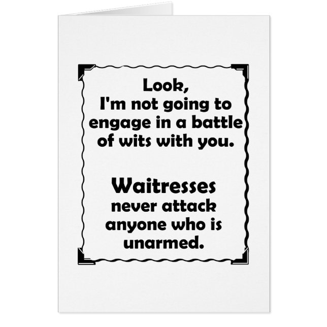 Cartão Batalha do garçonete das sagacidades (Frente)