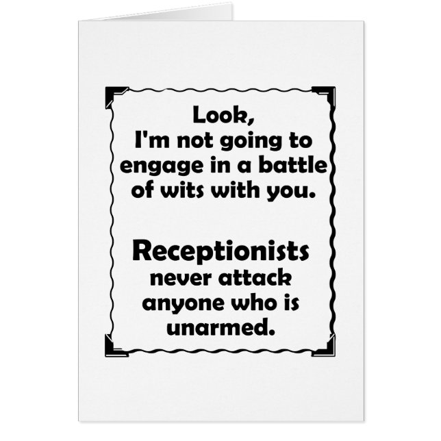 Cartão Batalha do recepcionista das sagacidades (Frente)