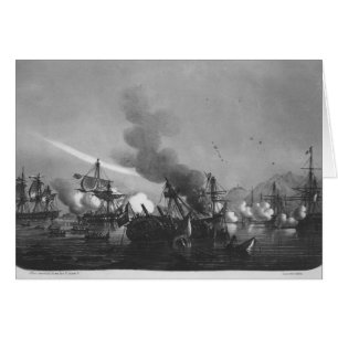Cartão Batalha Naval de Grand Port, Maurícia, em 1810