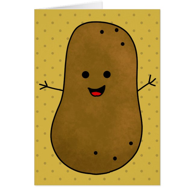 Cartão Batata Feliz Fofa (Frente)