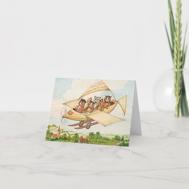 Cartão Batatas voadoras de Louis Wain (Frente)