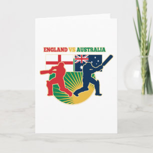 Cartão batedor desportivo de críquete Inglaterra vs bande
