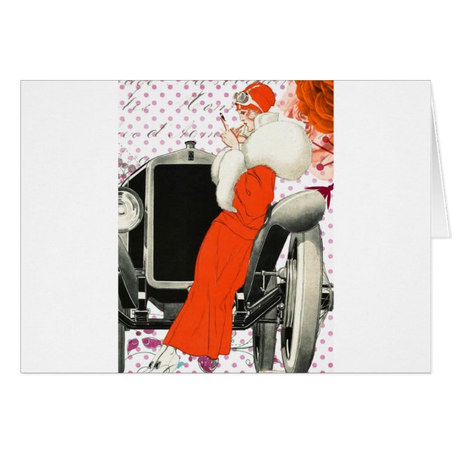 Cartão batente de polkadots (Frente Horizontal)