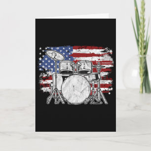 Cartão Bateria Conjunto De Tambores Bateria Bandeira Dos