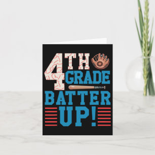 Cartão Bateria Do 4º Grau Voltando À Escola Para Baseball
