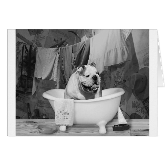 Cartão Bath Time, grande companheiro (Frente Horizontal)