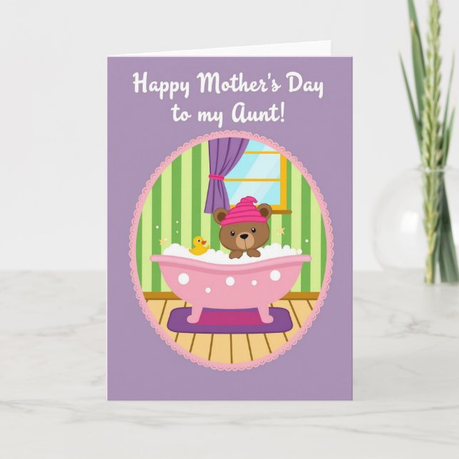 Cartão Bath Time Mothers Day Card (Frente)