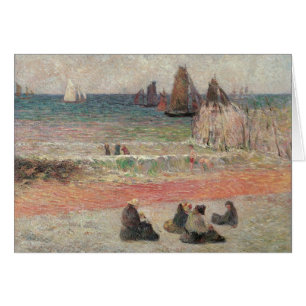 Cartão Bathing Dieppe de Paul Gauguin, Vintage Fine Art