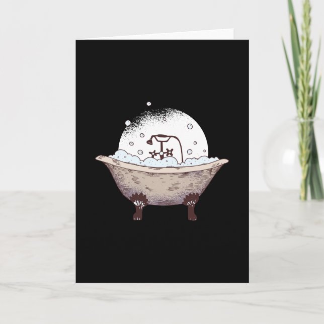 Cartão Bathtub Cartoon (Frente)