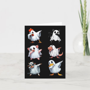 Cartão Batidos Animais Fazenda Halloween Fantasma Engraça