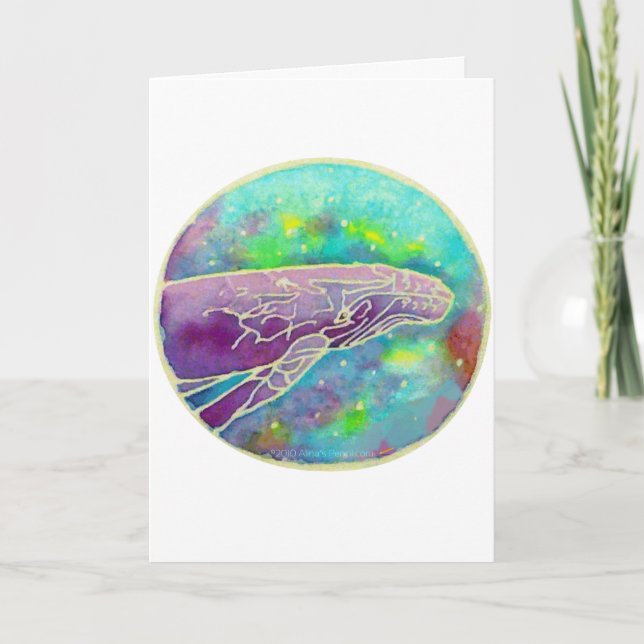 Cartão Batik Humpback Whale Art (Frente)