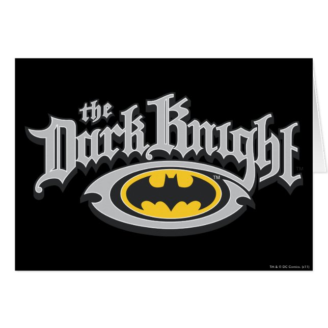 Cartão Batman Dark Knight | Nome e logotipo oval (Frente Horizontal)