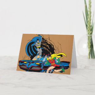 Cartão Batman E Robin Em Batcaverna