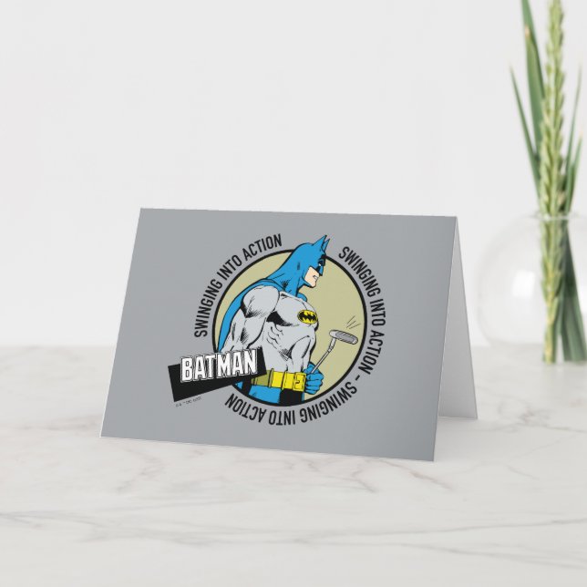 Cartão Batman Golfing - Passando à Ação (Frente)