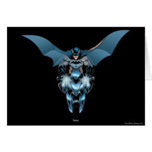 Cartão Batman na bicicleta com capa