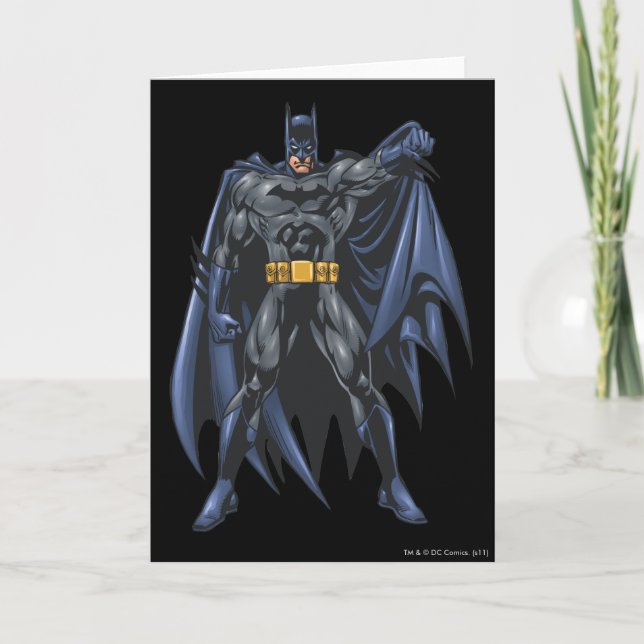 Cartão Batman segura capa (Frente)