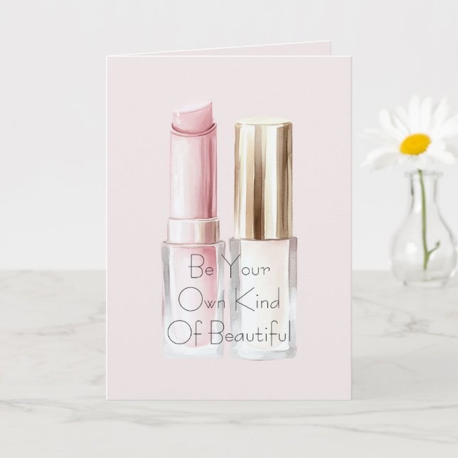 Cartão Batom Rosa Branco Polonês de Unhas Marfim (Planta pequena)