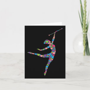 Cartão Baton Twirling Girl - Silhout Dancing Twirler M