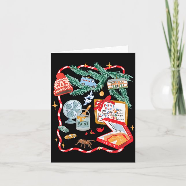 Cartão Battle Plan Funny Christmas Home Kids Hand Dawn Al (Frente)