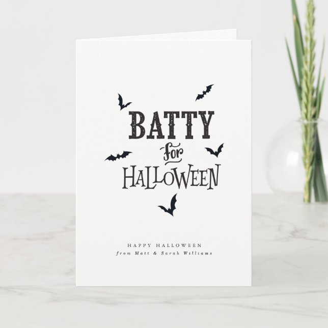 Cartão Batty For Halloween (Frente)