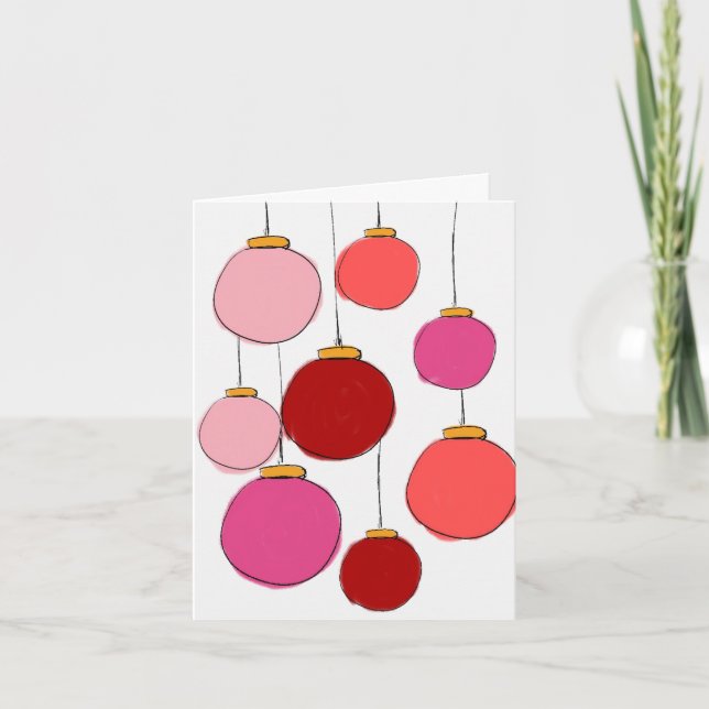 Cartão Baubles Rosa (Frente)