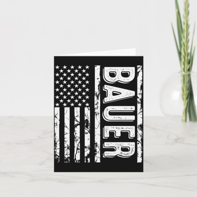 Cartão Bauer Last Name Funny Surname Team Bauer Family Re (Frente)
